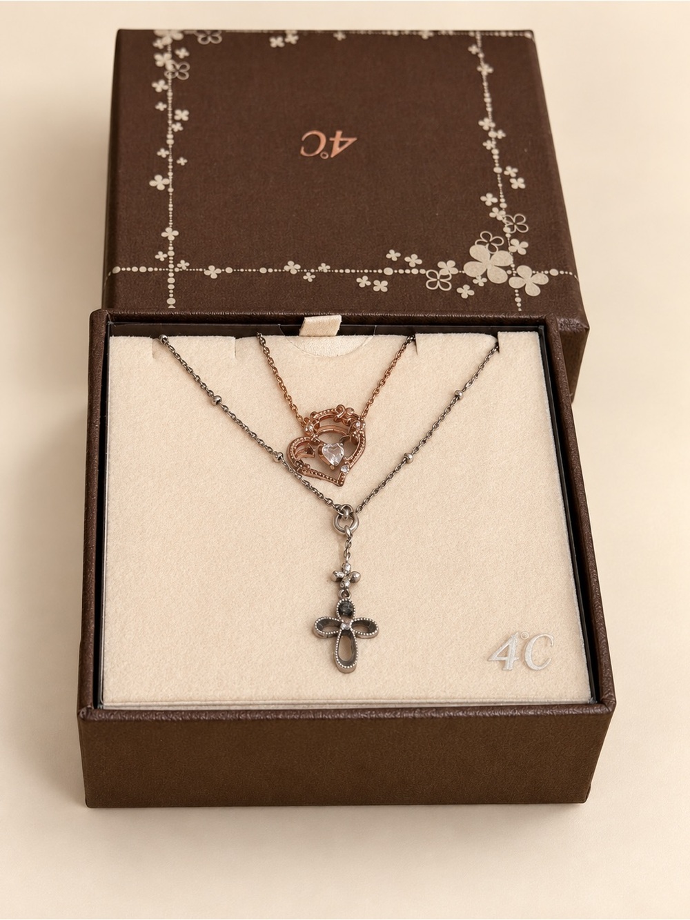 Folli Follie 925 Sterling Silver Heart & Cross Necklace Set of 2 - Picture 16 of 16